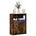 Credenza con LED Rovere Fumo 72x34x100 cm in Legno Multistrato - Foto miniatura 5