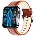 Smartwatch: Misura La Frequenza Cardiaca, La Pressione Sanguigna, L'ossigeno Nel Sangue E I Passi Black And Brown Leather Strap - Foto miniatura 3