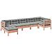 Set Divani Giardino 7 Pz Cuscini Legno Massello Abete Douglas - Foto miniatura 2