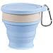 Bicchiere D'acqua Pieghevole 220ml Bicchiere Con Cannuccia Portatile Blue - Foto miniatura 1