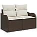 Set di divani da giardino  8 pezzi con cuscini marrone polyrattan, Divano da giardino  2 posti con cuscini marrone polyrattan - Foto miniatura 4