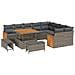 Set di Sofà da Giardino con Cuscini  12 Pezzi Grigio Rattan Poliacacia, Set da Pranzo da Giardino  3 Pezzi con Cuscini Grigio Rattan Poliacacia - Foto miniatura 1