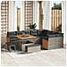 Set di Sofà da Giardino con Cuscini  12 Pezzi Grigio Rattan Poliacacia, Set da Pranzo da Giardino  3 Pezzi con Cuscini Grigio Rattan Poliacacia - Foto miniatura 2