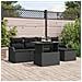 Set divano giardino  6 pezzi con cuscini neri in polirattan, Divano giardino 2 posti  con storage e cuscini neri in polirattan - Foto miniatura 2