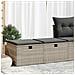Divano Giardino 2pz con Cuscini Grigio Chiaro Polyrattan Acacia - Foto miniatura 2
