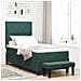 Letto a Molla con Materasso e Panca Verde Scuro 90x190 cm in Velluto - Foto miniatura 2