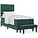 Letto a Molla con Materasso e Panca Verde Scuro 90x190 cm in Velluto - Foto miniatura 4
