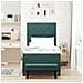 Letto a Molla con Materasso e Panca Verde Scuro 90x190 cm in Velluto - Foto miniatura 5