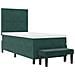 Letto a Molla con Materasso e Panca Verde Scuro 90x190 cm in Velluto - Foto miniatura 8