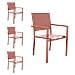 Set Di 4 Sedie In Alluminio Terracotta - Textilène Terracotta - Foto miniatura 1