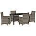 Set da Pranzo per Giardino 5 pcs Grigio polyrattan - Foto miniatura 1