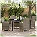 Set da Pranzo per Giardino 5 pcs Grigio polyrattan - Foto miniatura 2