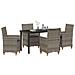 Set da Pranzo per Giardino 5 pcs Grigio polyrattan - Foto miniatura 3