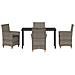 Set da Pranzo per Giardino 5 pcs Grigio polyrattan - Foto miniatura 7