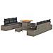 Set Divano da Giardino con cuscino 10 pcs Grigio Poly Rattan - Foto miniatura 1