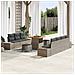 Set Divano da Giardino con cuscino 10 pcs Grigio Poly Rattan - Foto miniatura 2