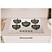 ING 72T /WH 1 piano gas vetro bianco 75cm 5 fuochi bruciatore doppia corona griglie in ghisa lavabili in lavastoviglie - Foto miniatura 5