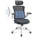 Sedia Da Ufficio - Sedia Ergonomica Con Poggiatesta, Supporto Lombare, Braccioli Ripiegabili E Funzione Dondolo 140°, Colore Grigio - Foto miniatura 1