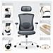 Sedia Da Ufficio - Sedia Ergonomica Con Poggiatesta, Supporto Lombare, Braccioli Ripiegabili E Funzione Dondolo 140°, Colore Grigio - Foto miniatura 3