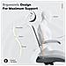 Sedia Da Ufficio - Sedia Ergonomica Con Poggiatesta, Supporto Lombare, Braccioli Ripiegabili E Funzione Dondolo 140°, Colore Grigio - Foto miniatura 5