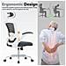 Sedia Da Ufficio - Sedia Ergonomica Con Poggiatesta, Supporto Lombare, Braccioli Ripiegabili E Funzione Dondolo 140°, Colore Grigio - Foto miniatura 6