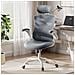 Sedia Da Ufficio - Sedia Ergonomica Con Poggiatesta, Supporto Lombare, Braccioli Ripiegabili E Funzione Dondolo 140°, Colore Grigio - Foto miniatura 7