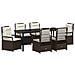Set da Pranzo per Giardino 7 pcs Marrone polyrattan - Foto miniatura 1