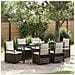 Set da Pranzo per Giardino 7 pcs Marrone polyrattan - Foto miniatura 2