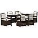 Set da Pranzo per Giardino 7 pcs Marrone polyrattan - Foto miniatura 3