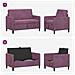 Set di Divani con Storage 2 pz Viola Poliestere - Foto miniatura 6