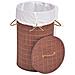 Cesto Portabiancheria In Bambù Rotondo Marrone - Foto miniatura 3