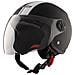 Casco Jet Moto Visiera Parasole Nero Grafica Bianca Arancione Omologato Ece Xs - Foto miniatura 3