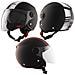 Casco Jet Moto Visiera Parasole Nero Grafica Bianca Arancione Omologato Ece Xs - Foto miniatura 1