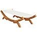 Lettino Prendisole 100x188,5x44 cm in Legno Curvato Crema - Foto miniatura 2
