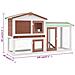 Conigliera per Esterni Grande Marrone Bianca 145x45x84 cm Legno - Foto miniatura 6