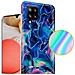 Custodia Compatibile Con Samsung Galaxy A42 In Marmo Rosa Blu No. 17 - Coperchio Protettivo In Silicone Tpu Con Motivo A Mosaico - Foto miniatura 3
