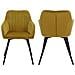 Set Di 2 Sedie Bertille In Velluto Senape - Foto miniatura 5