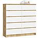 Cassettiera K120, 10 cassetti, 120x40x121 cm, Colore Quercia Artisan e Bianco - Foto miniatura 1