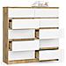 Cassettiera K120, 10 cassetti, 120x40x121 cm, Colore Quercia Artisan e Bianco - Foto miniatura 2