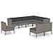 Set Divani Da Giardino 9 Pz Con Cuscini In Polyrattan Grigio - Foto miniatura 1