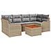 Set di Sofà da Giardino con Cuscini  7 Pezzi Beige Polyrattan Acacia, Sofà da Giardino a Due Posti con Cuscini  Beige Polyrattan - Foto miniatura 1