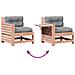 Set Divani Giardino 4 pz con Cuscini Legno Massello di Douglas - Foto miniatura 8