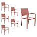 Set Di 6 Sedie In Alluminio Terracotta - Textilène Terracotta - Foto miniatura 1