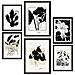 Set Di 6 Stampe Fiori In Bianco E Nero 2 Incorniciati Con Illustrazioni Di Design Per Le Pareti Del Tuo Negozio Di Pittura Per La Stanza Di Casa A3 & A4 Cornice Nera - Foto miniatura 1