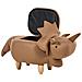 Pouf Animaletto Contenitore Triceratops Tessuto Marrone Dinosauro - Foto miniatura 3