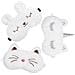 Set Di 3 Mascherine Per Dormire In Peluche - Design Coniglio, Unicorno E Gatto Per Uso Domestico White - Foto miniatura 1