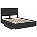 Letto con Contenitore Nero 140 x 190 cm Legno multistrato - Foto miniatura 5