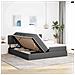 Letto con Contenitore Grigio scuro 200 x 200 cm Pelle Sintetica - Foto miniatura 4