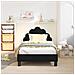 Struttura letto bambini con testata Nero 80 x 160 cm Velluto - Foto miniatura 3