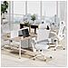 Sedia Da Ufficio - Sedia Ergonomica Con Poggiatesta, Supporto Lombare, Braccioli Ripiegabili E Funzione Dondolo 140°, Colore Bianco - Foto miniatura 8
